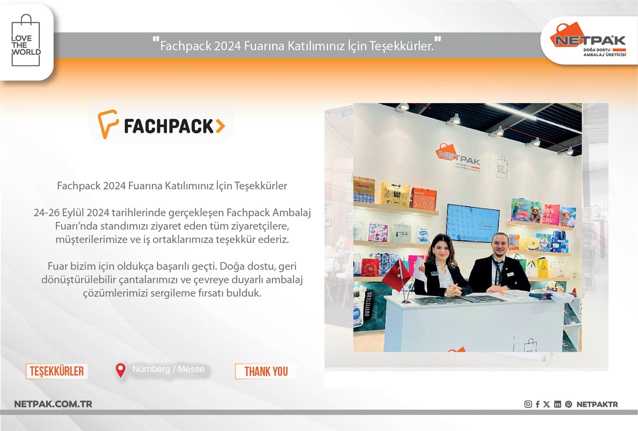 Fachpack 2024 Fuar Katılımınız İçin Teşekkürler.